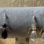 Angels 👼 Earrings Hand Made 2 Pair Purple/Clear Purple Photo 0
