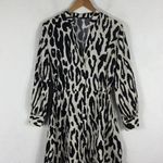 ZARA  Animal Print Long Sleeve Aline Button Mini Shirt Dress XS Photo 3