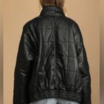 Free People Dolman Quilted Jacket Black Leather Photo 6