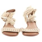 Joie  Jolee Flat Sandal US 6 Crochet Ankle Tie Tassel Boho Spring Summer Vacation Photo 4