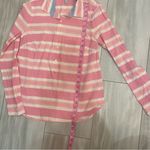 J.Crew  Pink and White Striped Popover Half Button Down Long Sleeve Shirt, Size 2 Photo 11