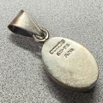 Vintage Mexico 925 Silver Genuine Black Onyx Oval Pendant Classic Necklace Charm Photo 1