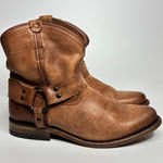 Frye Wyatt Harness Short Leather Boots in Cognac Photo 0