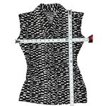 Vince Camuto  XS Women's Sleeveless Collar V-neck Ruched Tank Top Black/White Photo 8