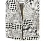 CAbi Ivory Black Houndstooth Short Sleeve Bomber Jacket 2 Way Zip Size Medium Photo 2