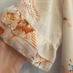 Kaari Blue  peach‎ floral midi dress tie waist size L Photo 2