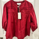 Dear John  Lilian Tibetan Red blouse size Small NWT Photo 0