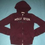Hollister Cali hoodie double zipper 2 front pockets burgundy long sleeve size XS Photo 0
