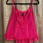 Victoria's Secret  Sexy Little Things Hot Pink Mesh Babydoll Cami, S Photo 0