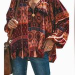VICI  boho vneck peasant top with tassels size small Photo 3