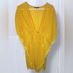 CLUB Z COLLECTION Women’s Sheer Sparkly Polka Dot Beach Cover Up Yellow Size XL Photo 1