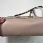 Michael Kors Logo Printed Light Pink Stripe Detail Leather Crossbody Bag Purse Photo 2