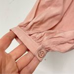 Free People  Peach Button Down Long Sleeve Babydoll Mini Dress Oversized S Photo 4