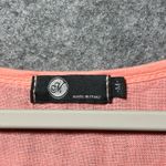 M Made in Italy Coral Linen Blend V Neck Short Sleeve Hi Lo Top Medium Orange Photo 1