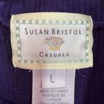 Susan Bristol Vtg L Large Turtleneck lettuce Trim Purple Ribbed Cottagecore 90s Photo 4