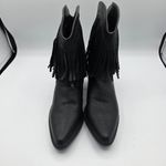 Women's Fringe Boots Western Cowgirl Cowboy Concert Rodeo Size 6 Black Man Made Photo 6