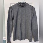 J.Crew  | gray mock turtleneck with puff sleeves, size S Photo 0