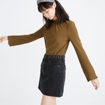Madewell  Rigid Denim A-line Skirt black mini grommet Photo 0
