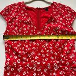 J. Crew Mercantile Red Floral V Neck Faux Wrap Dress Photo 5