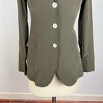 Luciano Barbera Moss Green Silk Blazer Jacket Photo 3