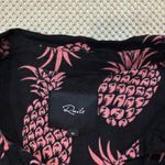 Rails  Whitney Pink Pineapple Print Black Linen Blend Button Down Shirt Top M Photo 4