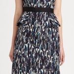 Milly of New York Olivia Silk Linen Peplum mini retro Dress Sleeveless Sheath 12 Black Photo 0