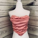 Pink Drape Front Strapless Crop Top Size L Photo 2