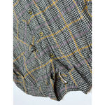 Free People  Break My Stride Plaid Button Down Oversized Shirt Small Metallic Photo 13