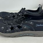 Skechers  Women’s 6.5 Blue Outdoor Slip On Bungee Lace Knit Sneaker Sandals Photo 3