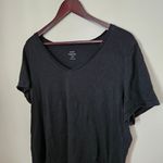 Old Navy Black Jack Short Sleeve V-Neck Tee Shirt Everywear Neutral Classic Photo 1