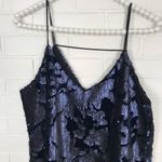 Ro & De NWT Navy Sequin Velvet Top Size M Photo 1