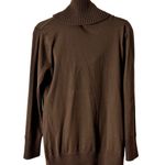 One A Brown XL Polyester Blend Cowl Neck Sweater Long Sleeve Ribbed Trim Womens Photo 10