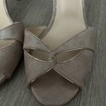 Jimmy Choo Authentic  Shimmer Champagne Gold Leather Peep Toe Heel Size 39 Photo 1