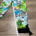 Seafolly Beach Summer Mid Rise Resort Rayon Ankle Tie Pants Blue Green Small Photo 11