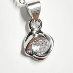 1 Carat Round Bezel Moissanite 925 Sterling Silver Necklace Photo 3
