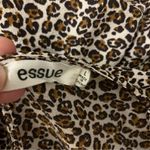 Essue  Leopard Print Ruffle Sleeve Ruched Crop‎ Blouse Top Large Trendy Y2K Chic Photo 4