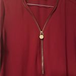 Michael Kors NWOT/ Red Half Zip Blouse Size Medium Photo 1