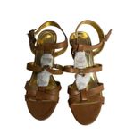 Marc Fisher Brown Leather Strappy Cork Wedge Sandals Summer Casual Comfort Shoes Photo 7