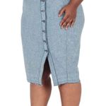 Poetic Justice Juliana High Waisted Midi Skirt Button Front Two Tone Multi Media Blue Size undefined Photo 9