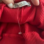 ZARA ✨ Women’s Red Ribbed Halter Romper Shorts Open Back Tie Festival Beach Mini✨ Photo 4