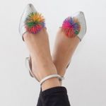 ASOS Colorful Koosh Pom-Pom Women's Shoes Sz 7 AS IS Photo 1