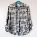 Old Navy Grey Plaid The Boyfriend Button Down Shirt Size Small Photo 1