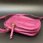 AMERICAN LEATHER Co. Burgundy Pebbled Leather Cleveland Crossbody Bag in Grape Purple Photo 2