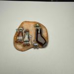 Lady Mom With Two Children Playing Signed Designs By Lucinda Brooch Pin Kids Photo 11