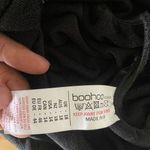 Boohoo Over the Shoulder Black Rouched Midi Bodycon Dress Women's Size 14 Photo 4