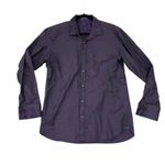 Ted Baker  London Button Up Dress Shirt Size LARGE 12 Purple Tonal Floral‎ Photo 9