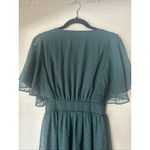Lulus Wrapped Up In Love Dark Green Satin Faux Wrap Midi Dress Women’s XS NWT Photo 4