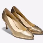 Cole Haan  Grand OS Lena Gold Snakeskin Embossed Pumps Heels Size 8.5 B Photo 0