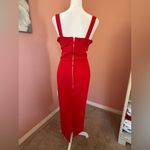 ZARA Christmas glamorous sexy siren red cutout bodycon midi dress with slit XS Photo 7