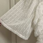 Lulus ✨ Think of Me Ivory Swiss Dot Ruched Sz Medium Bodysuit✨ Photo 5